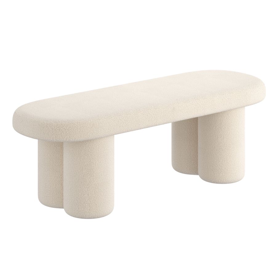 Azoro Bench in Cream Boucle