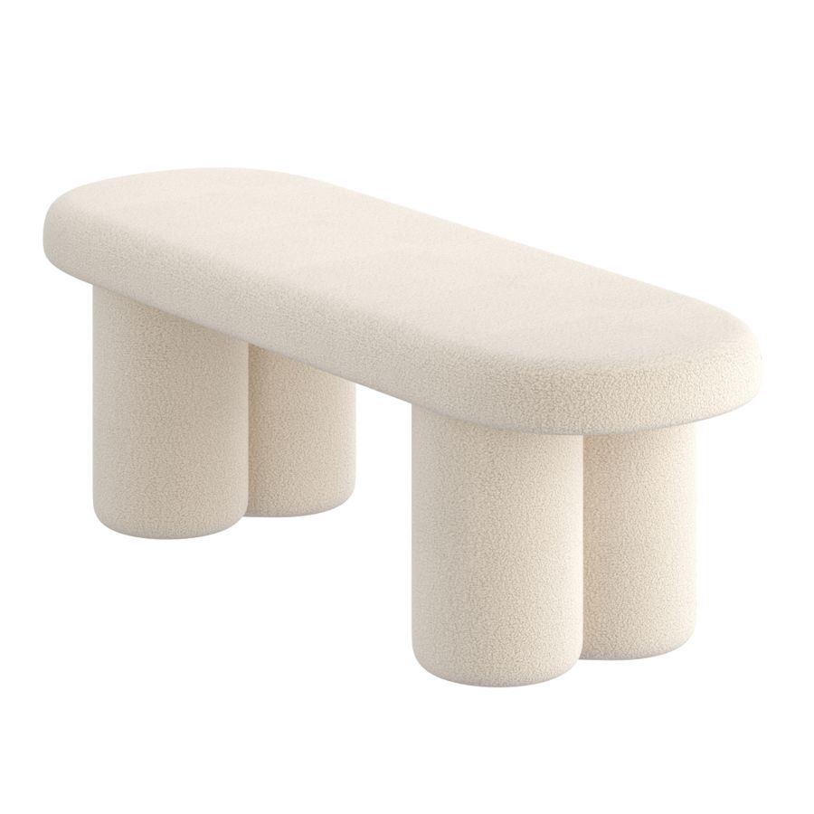 Azoro Bench in Cream Boucle