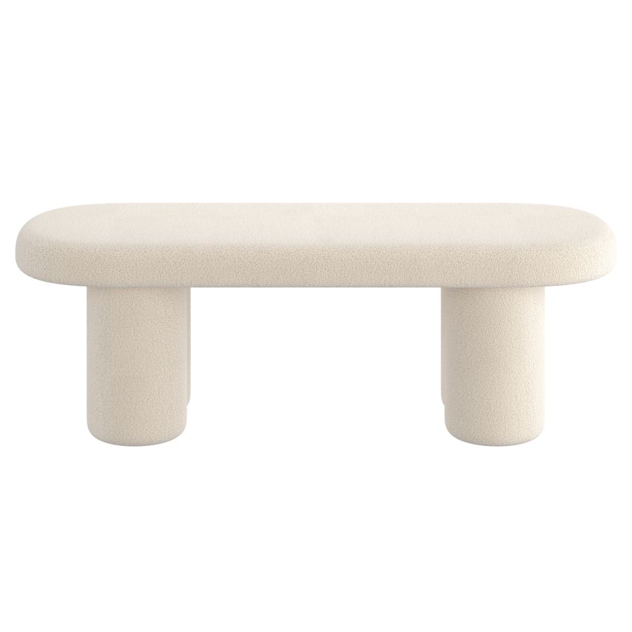 Azoro Bench in Cream Boucle