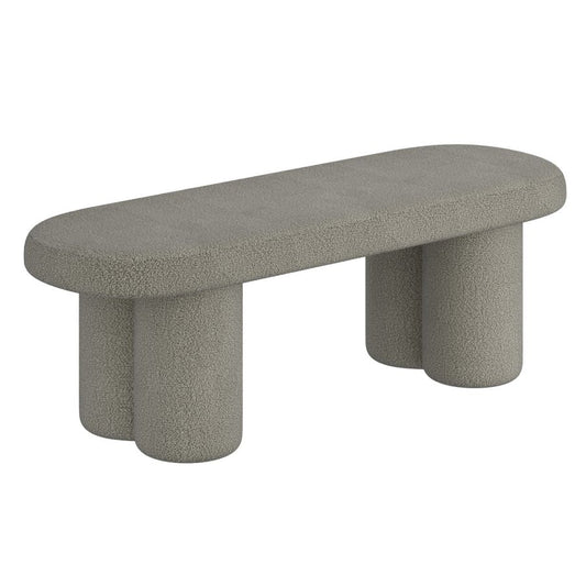 Azoro Bench in Warm Grey Boucle