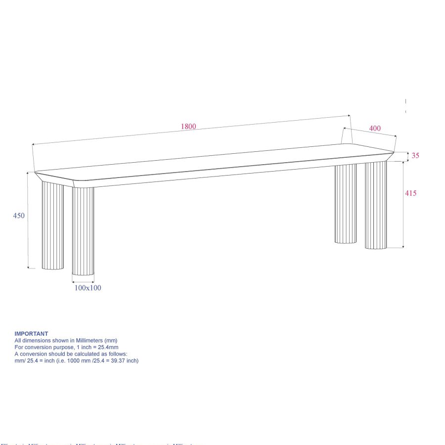 Sangra 71" Bench in Black