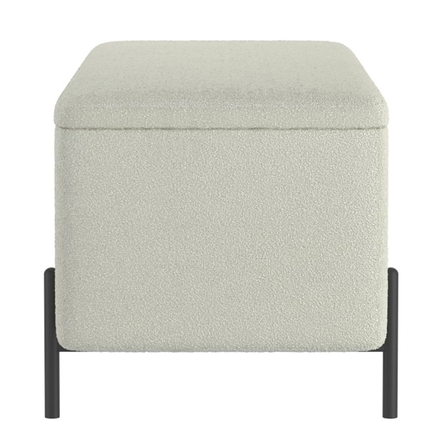 Erzo Storage Ottoman Bench in White and Black