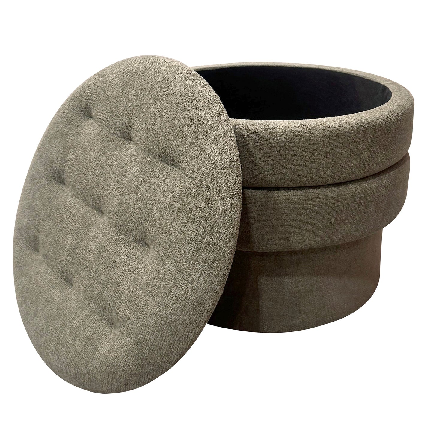 Kepler Round Storage Ottoman Moss
