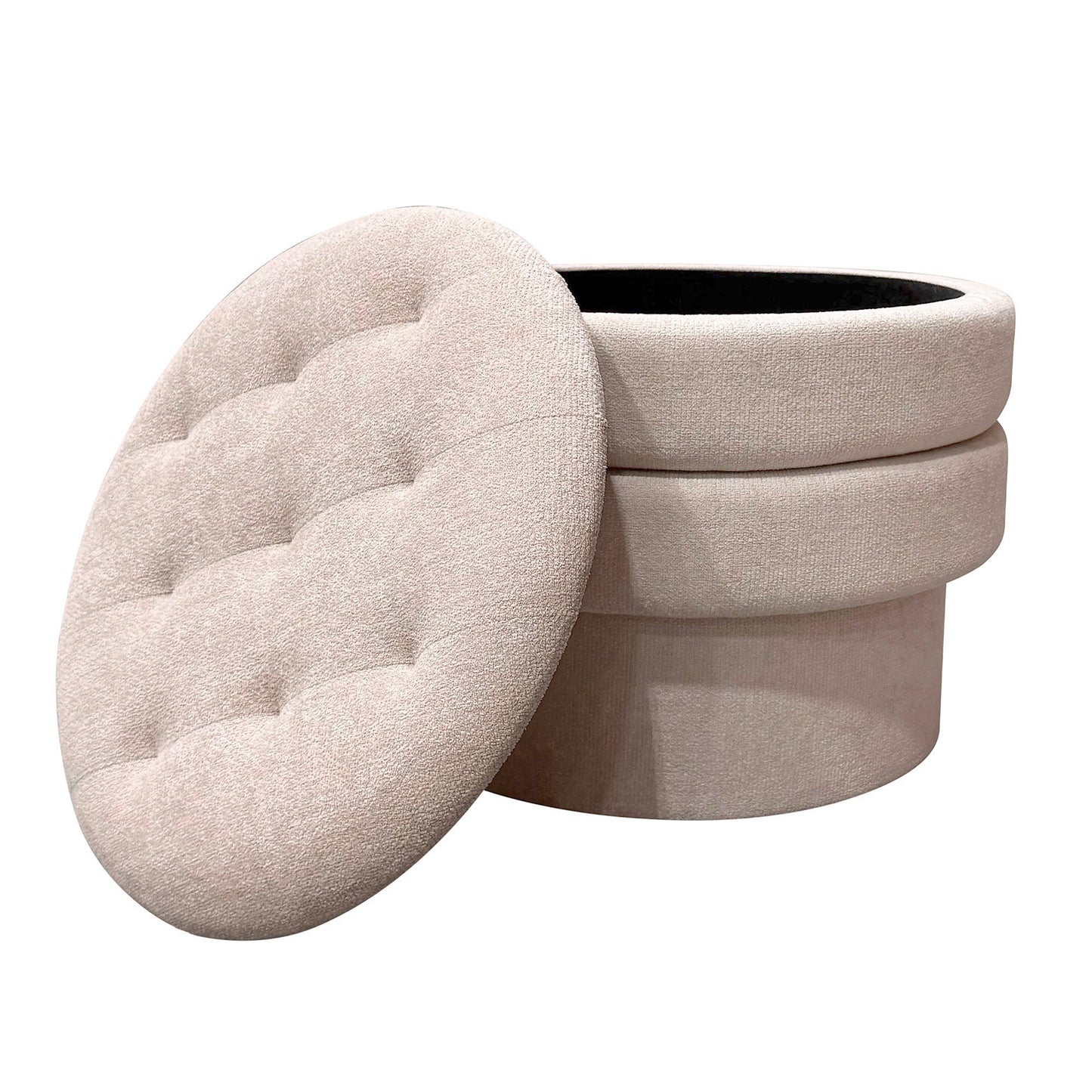 Kepler Round Storage Ottoman Oat