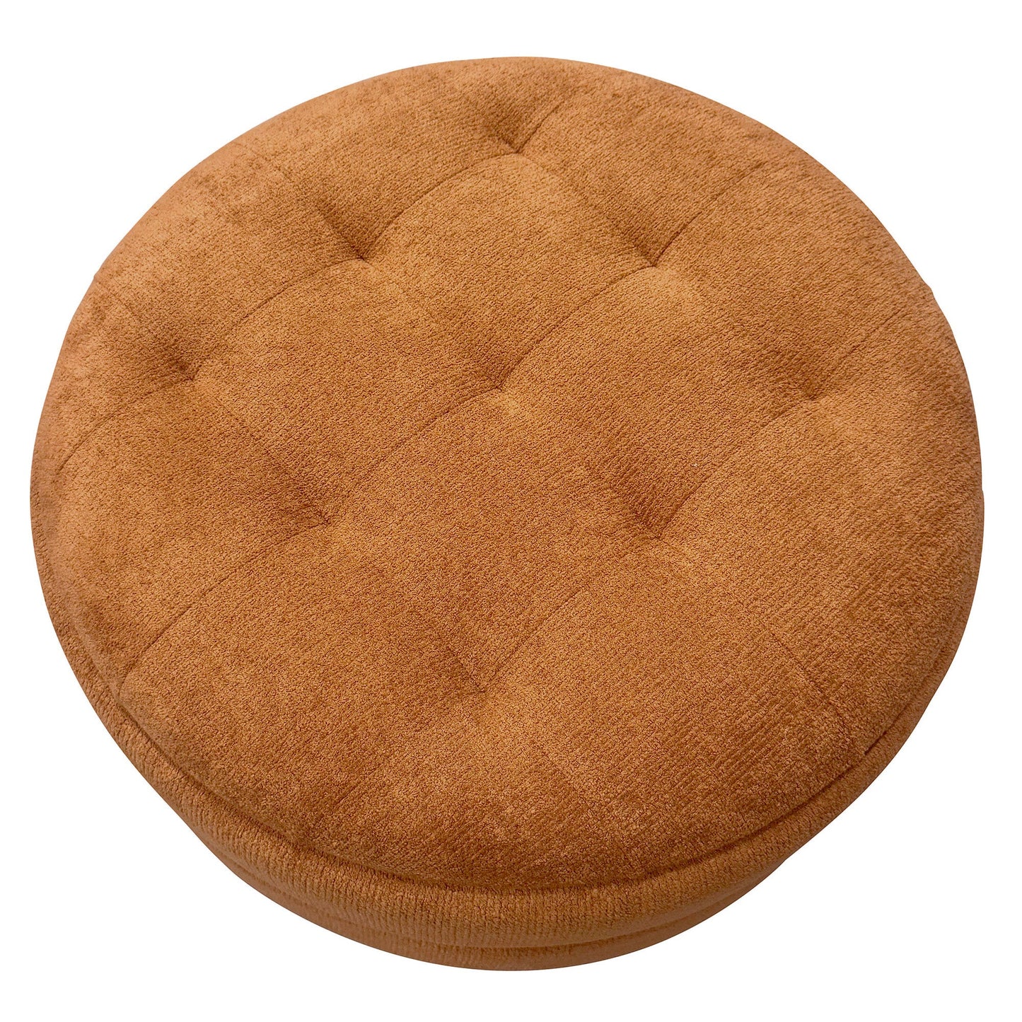 Kepler Round Storage Ottoman Rust