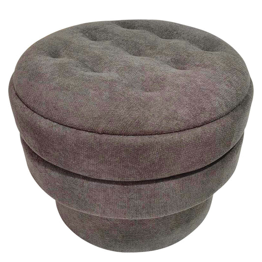 Kepler Rnd Storage Ottoman Warm Charcoal