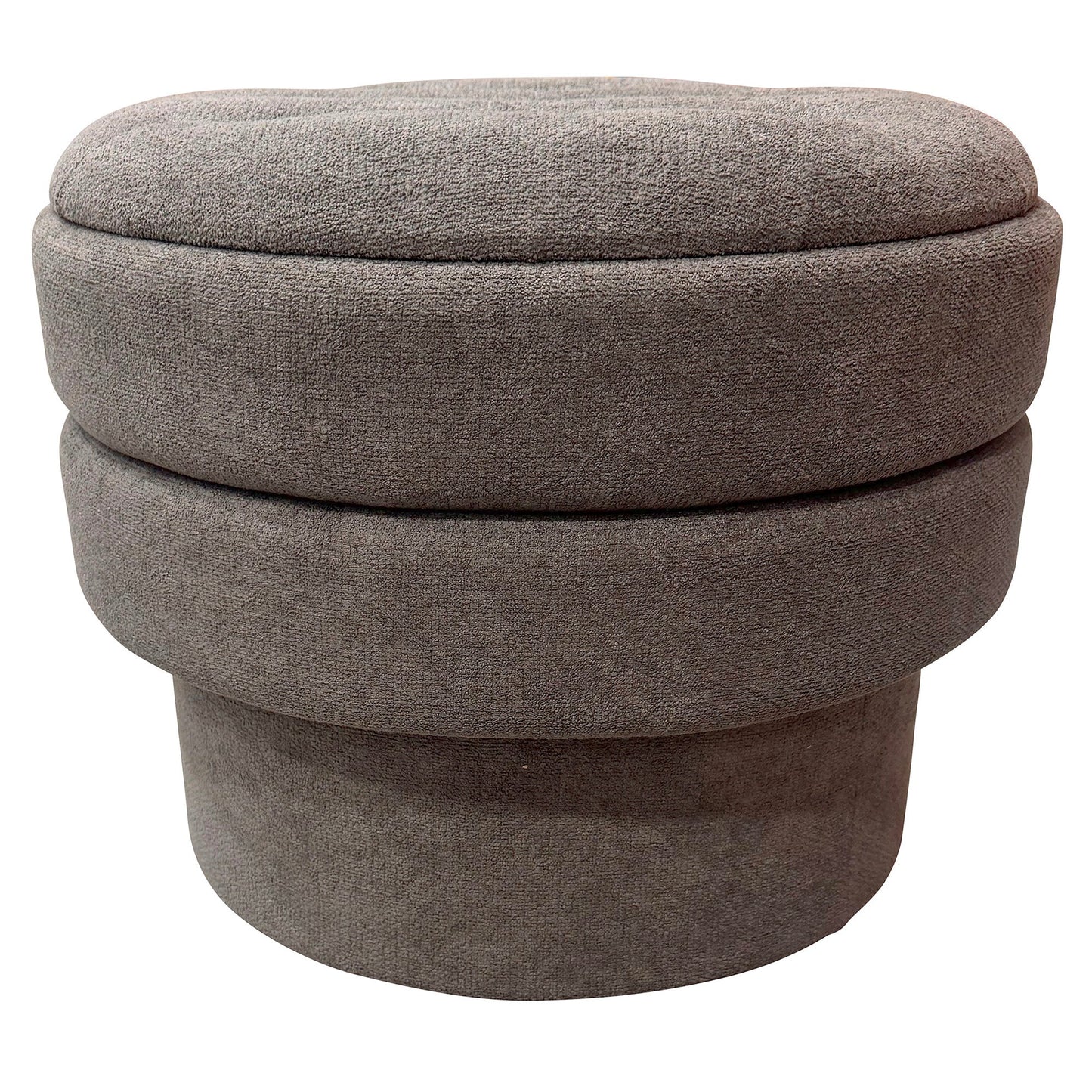 Kepler Rnd Storage Ottoman Warm Charcoal
