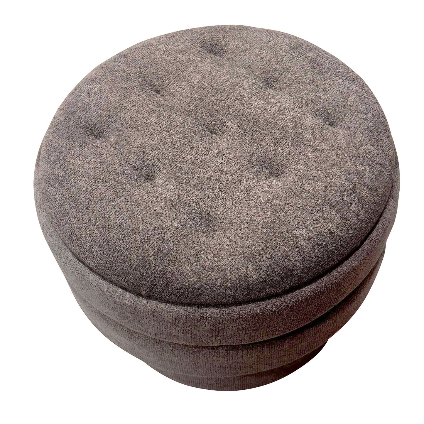 Kepler Rnd Storage Ottoman Warm Charcoal