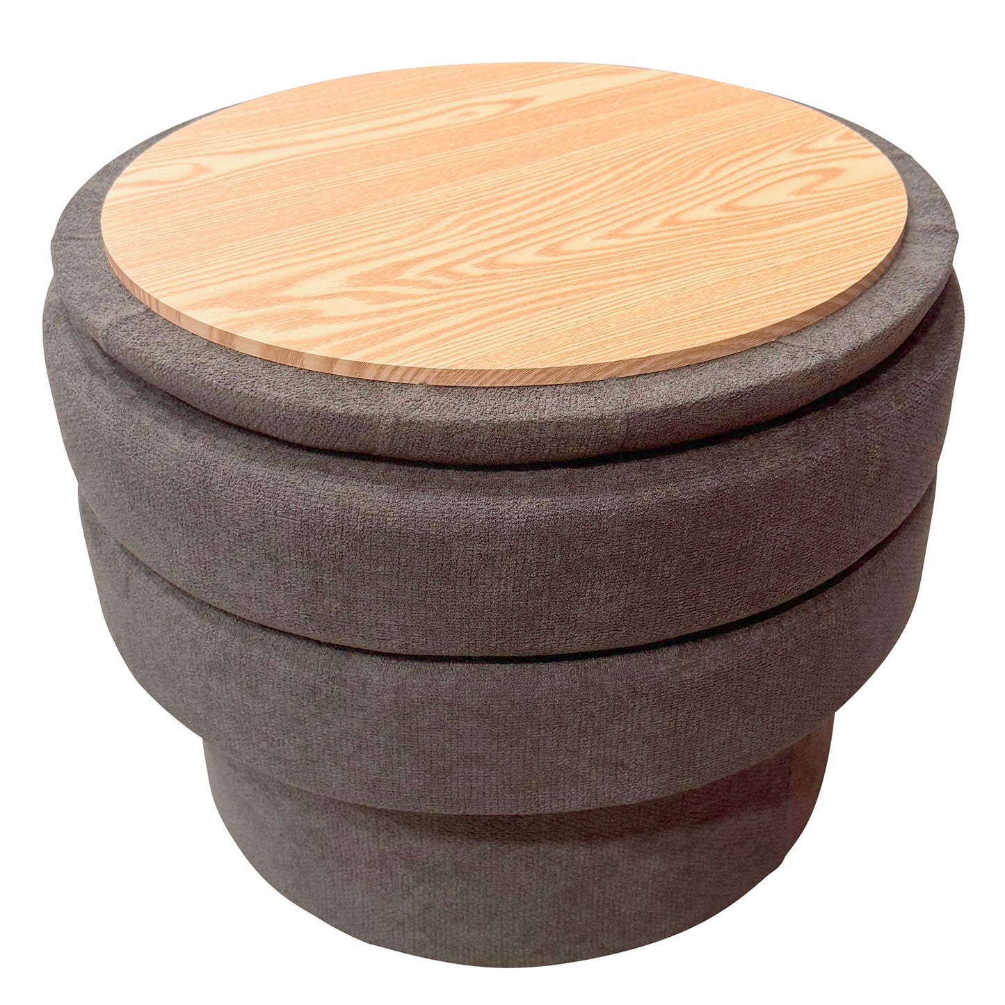 Kepler Rnd Storage Ottoman Warm Charcoal