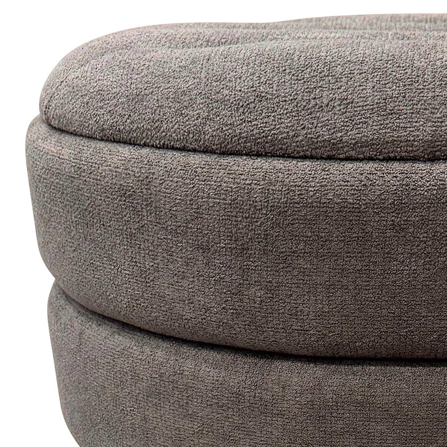 Kepler Rnd Storage Ottoman Warm Charcoal