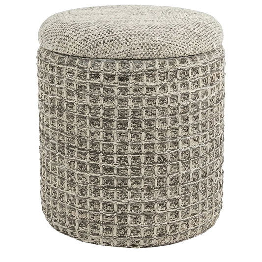 Indigo Storage Ottoman Beige Charcoal