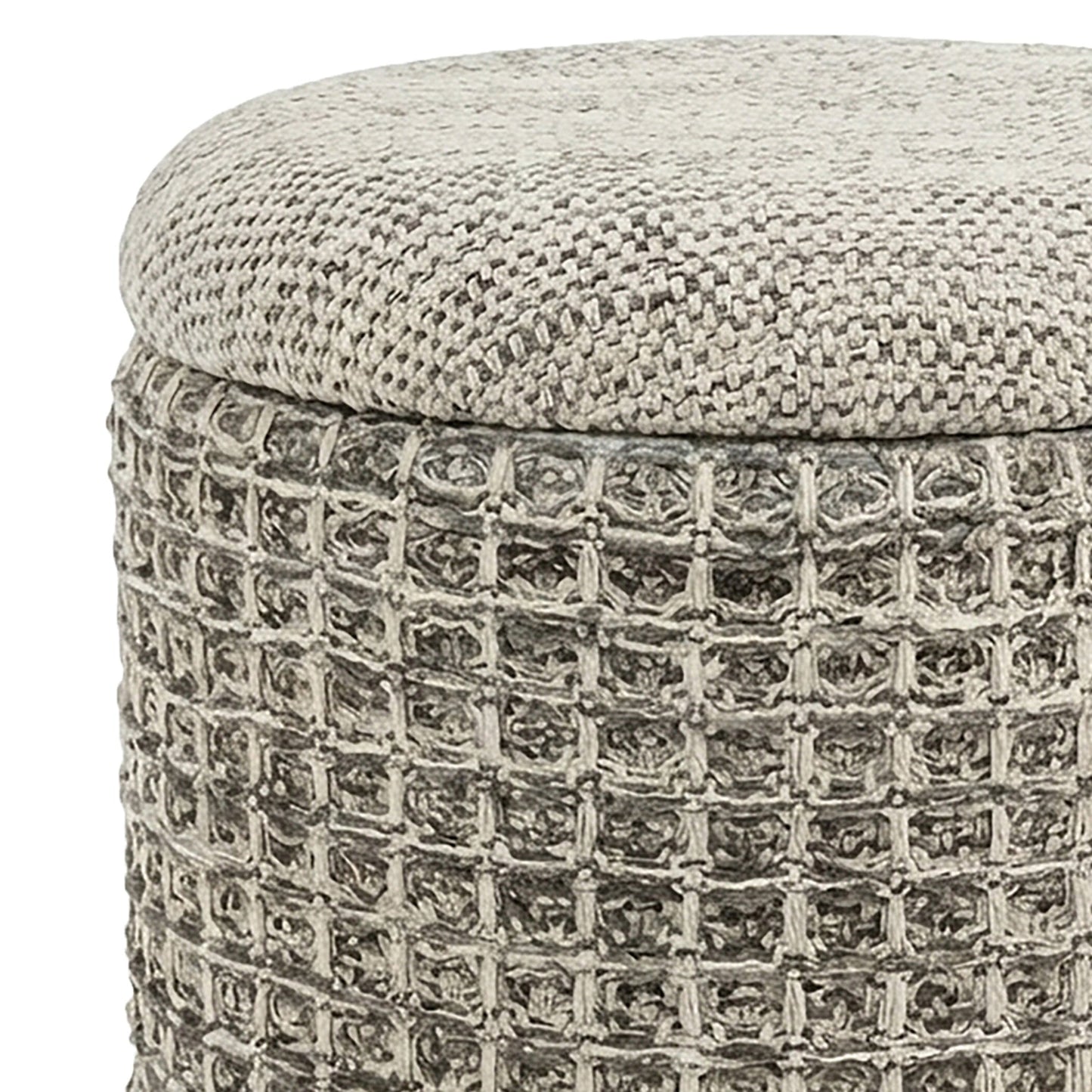 Indigo Storage Ottoman Beige Charcoal