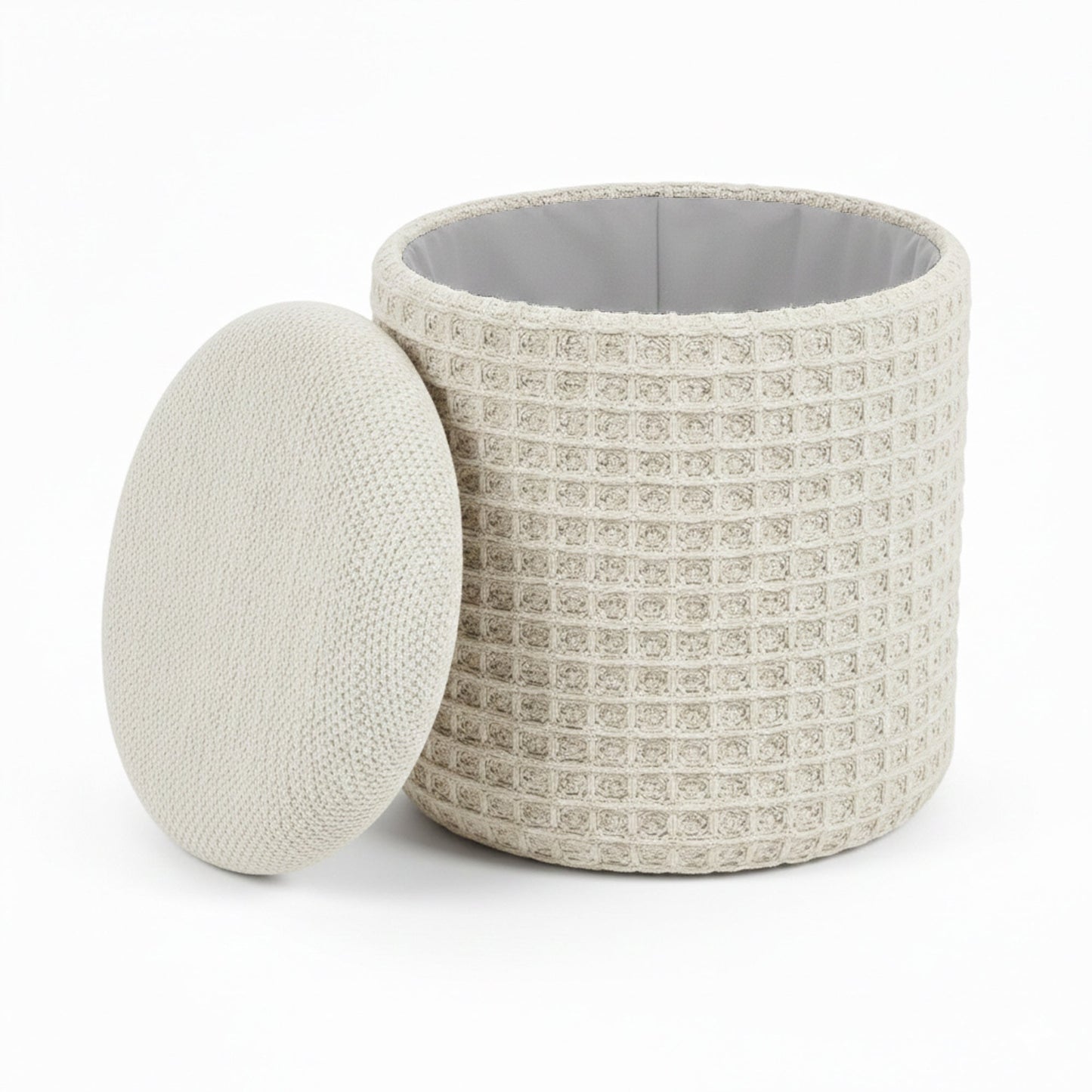 Indigo Storage Ottoman Ivory