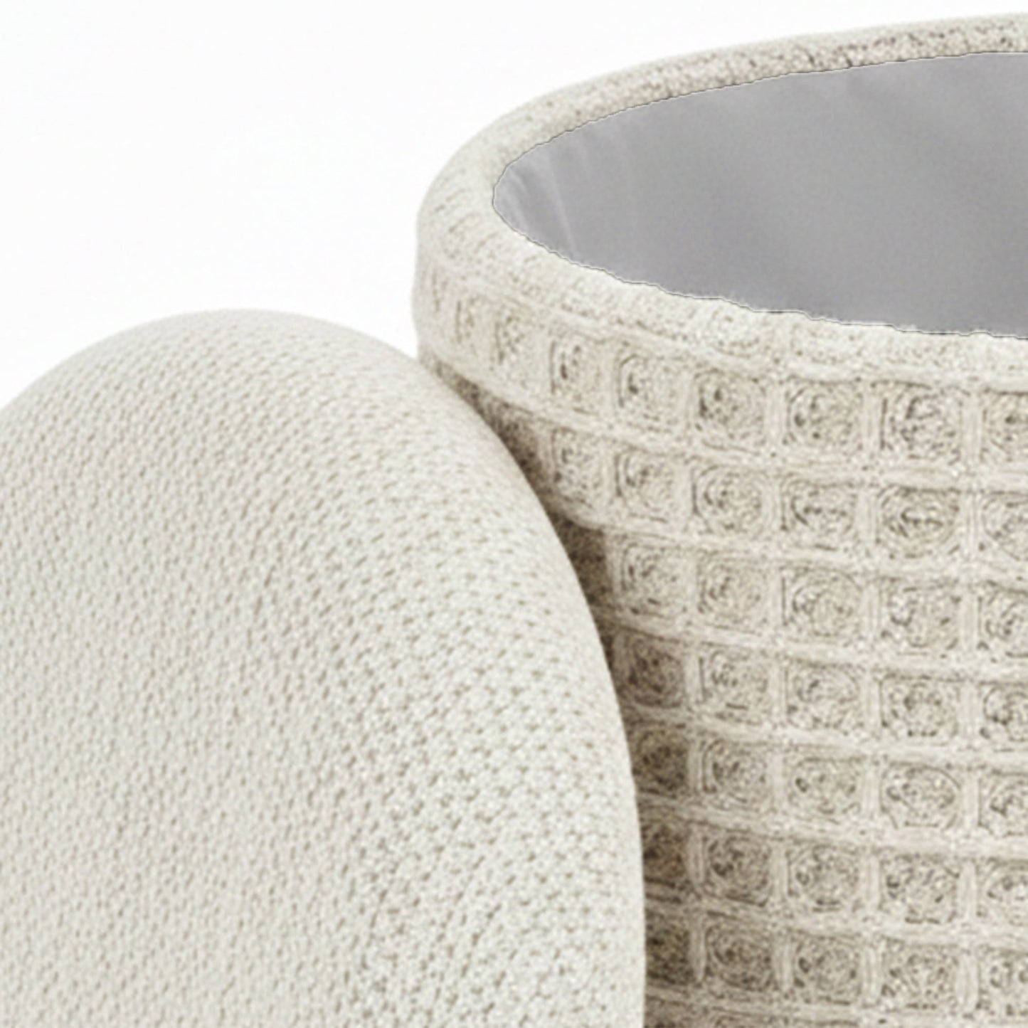 Indigo Storage Ottoman Ivory