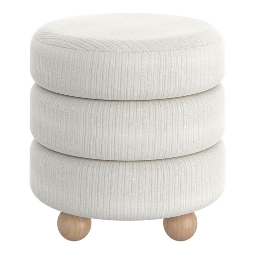 Willo Round Ottoman in Ivory