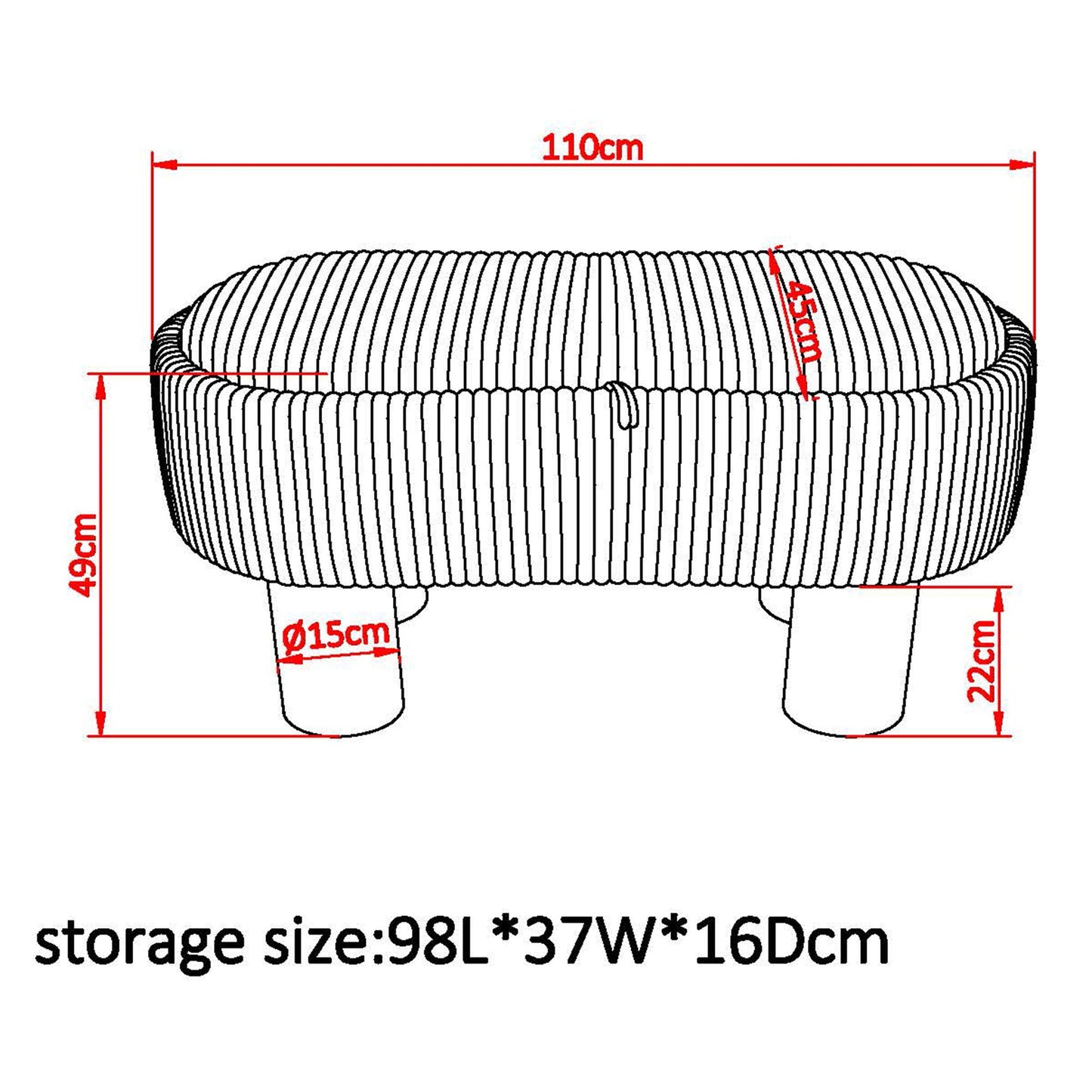 Sezron Storage Ottoman Bench Beige