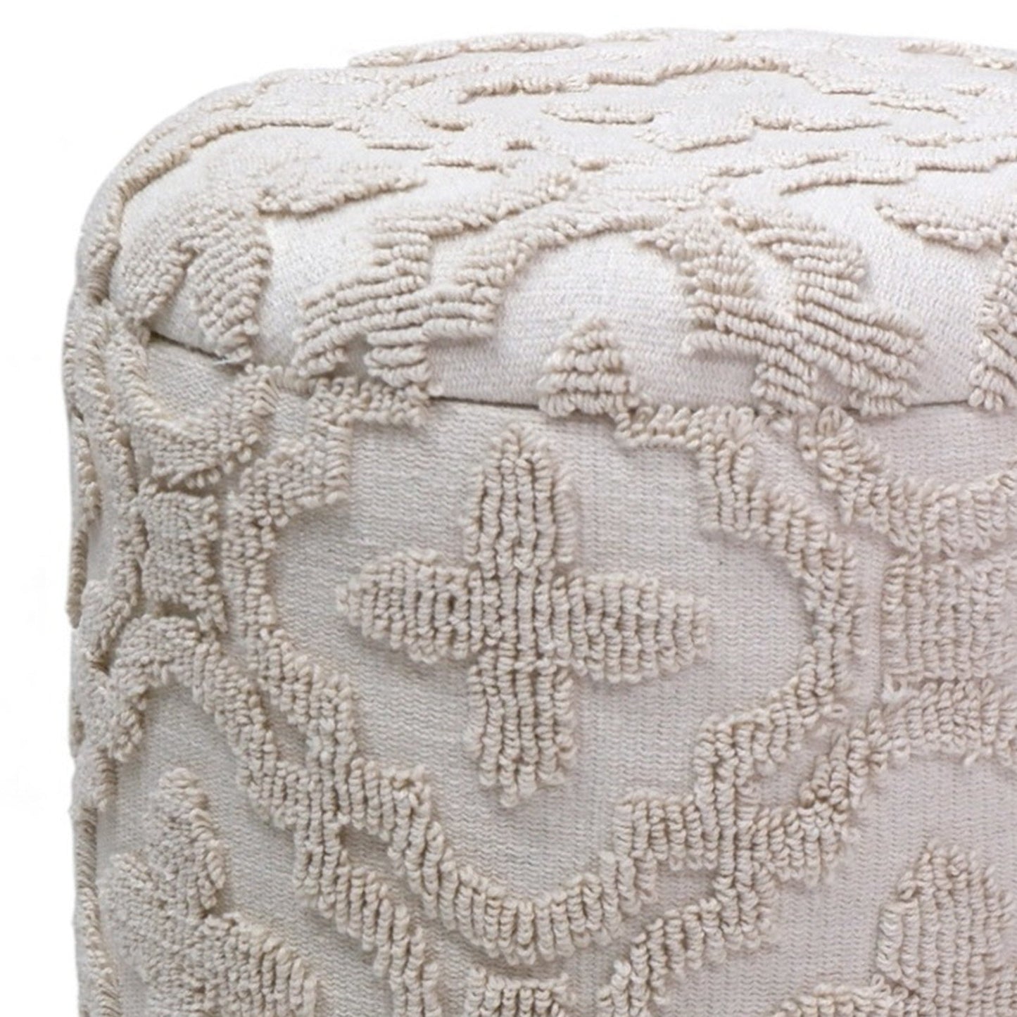 Magnolia Round Storage Ottoman Ivory