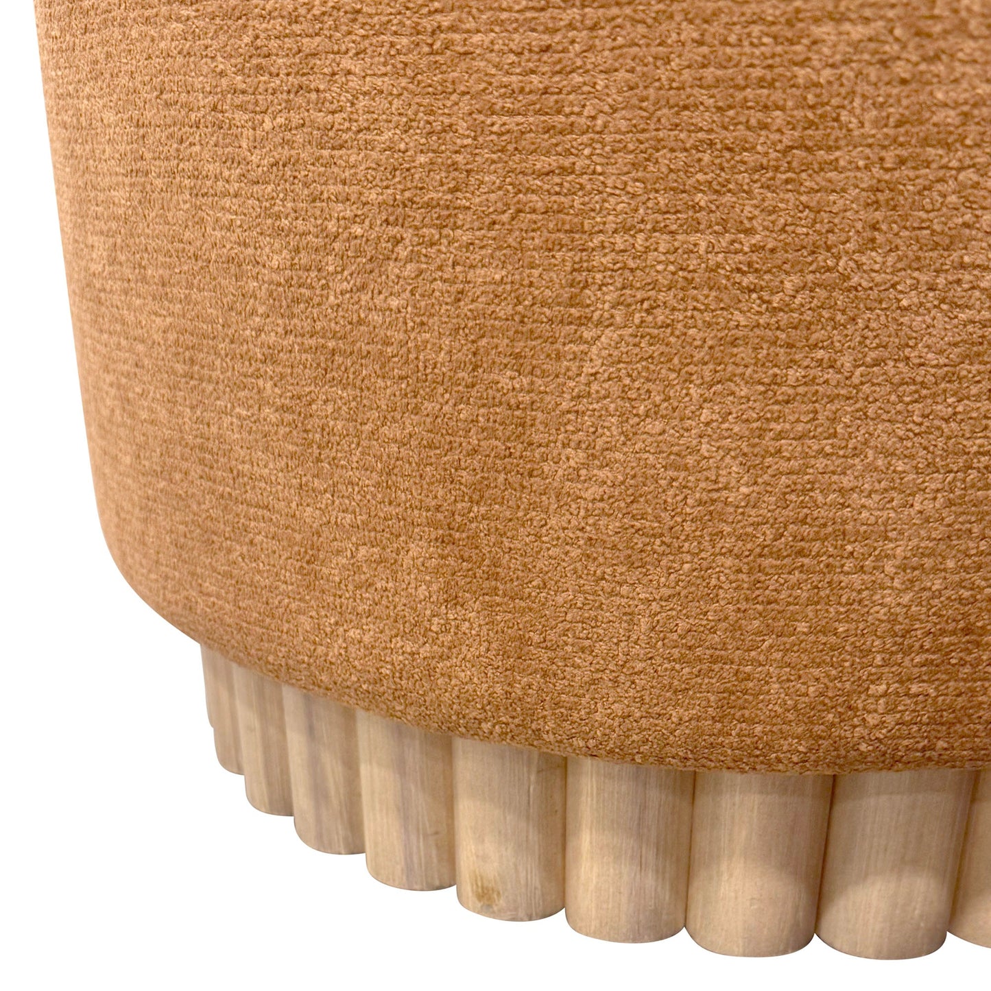 Sadie Round Storage Ottoman Rust