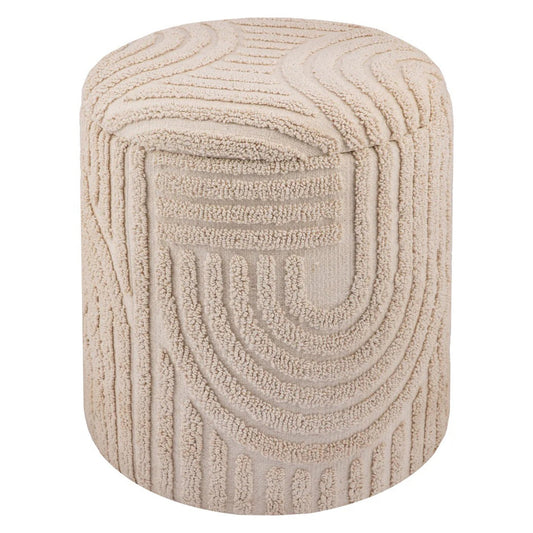Lullu Round Storage Ottoman Beige