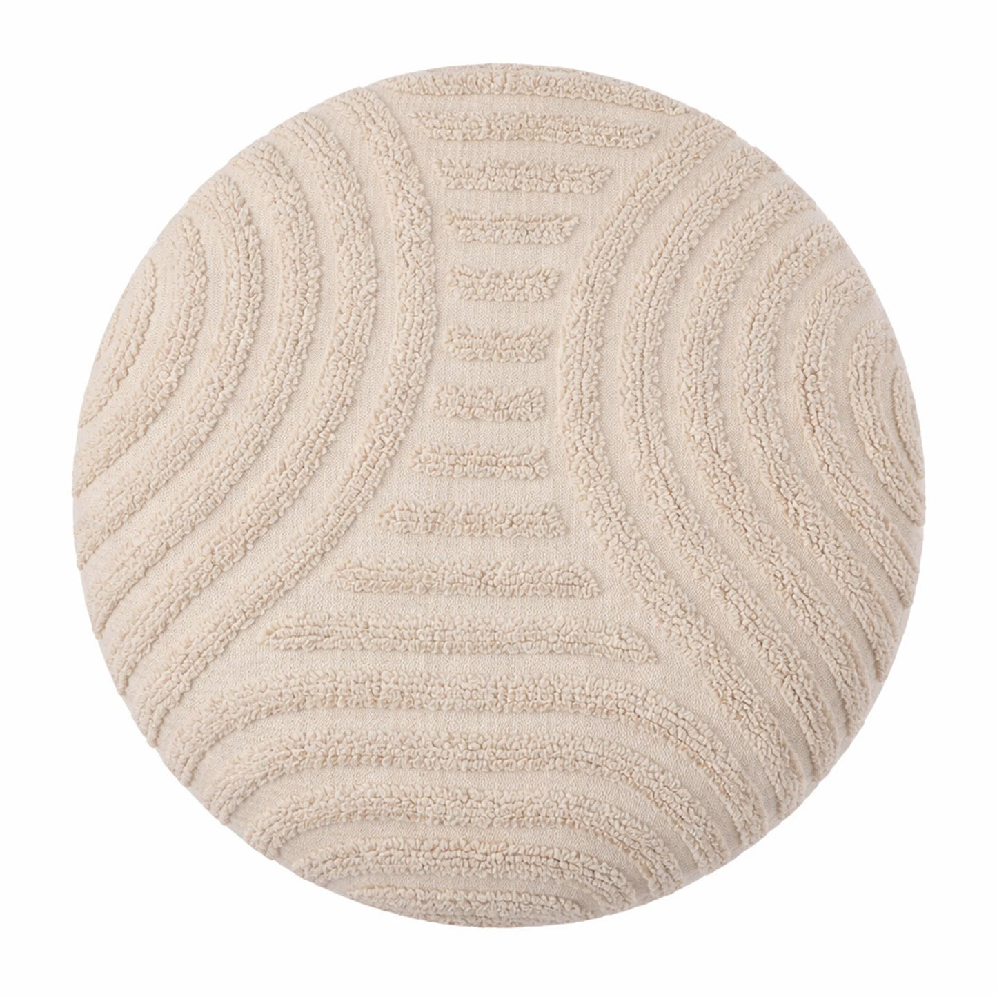 Lullu Round Storage Ottoman Beige