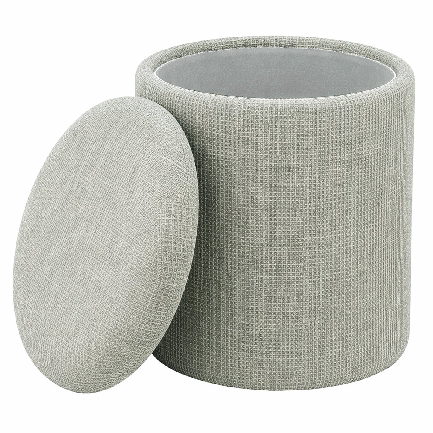 Twyla Round Storage Ottoman Sage