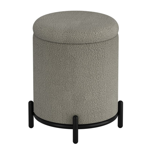 Castor Storage Ottoman in Warm Grey Boucle