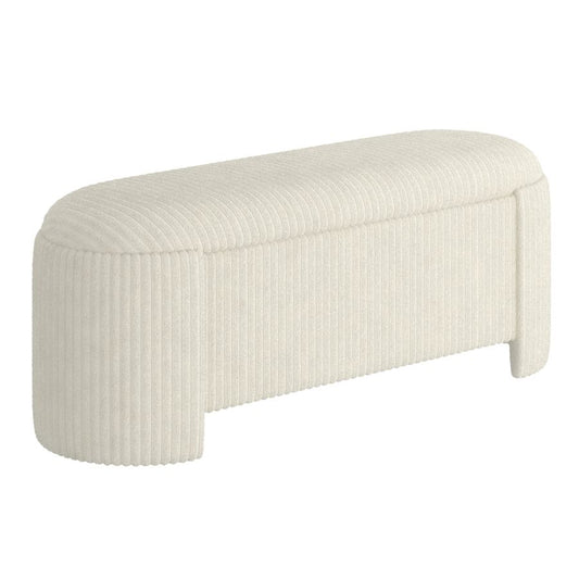 Cybil Storage Ottoman in Ivory