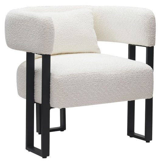 Scarlet Accent Chair in Ivory Boucle and Black