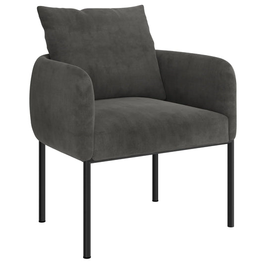 PETRIE-ACCENT CHAIR-CHARCOAL/BK LEG - Furniture Depot