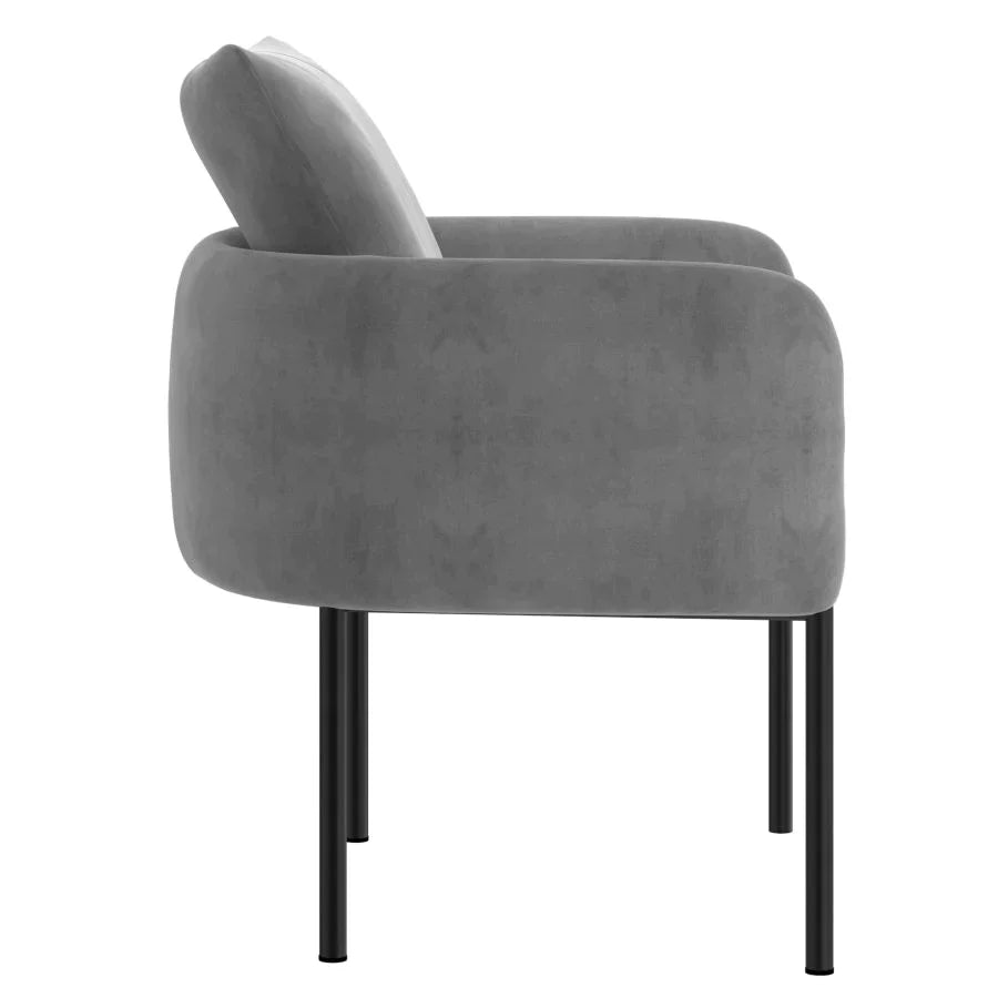 Petrie Accent Chair in Grey with Black Leg - Furniture Depot