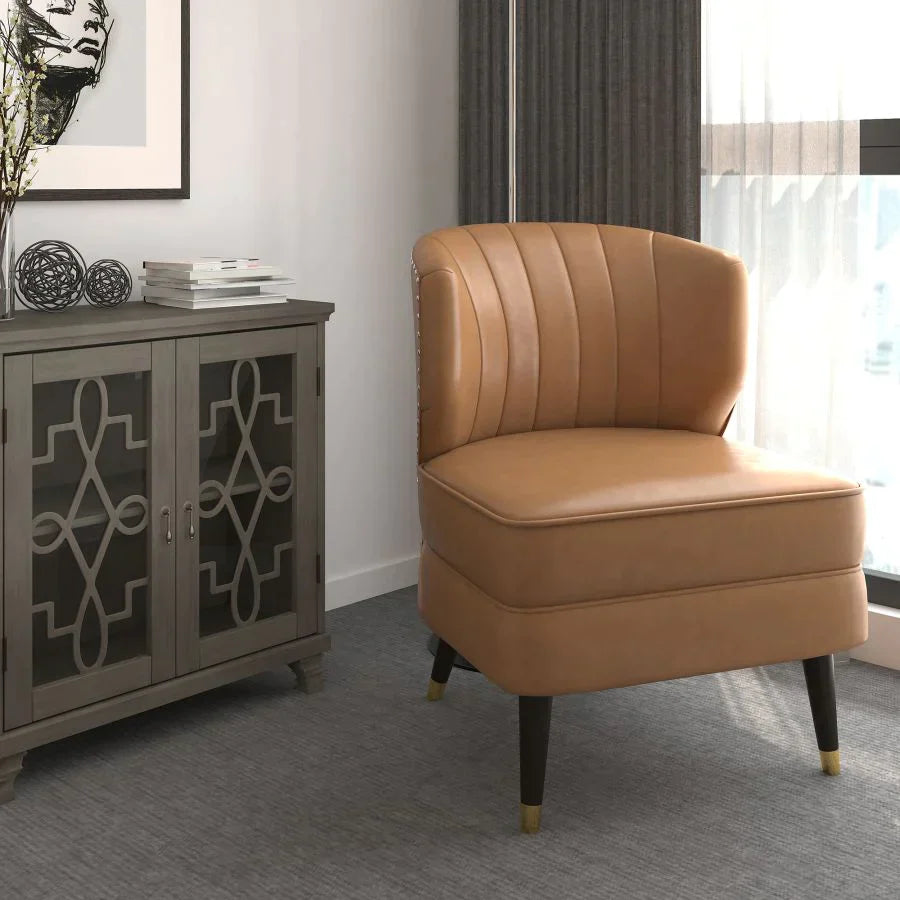 Kyrie Accent Chair in Saddle - Furniture Depot