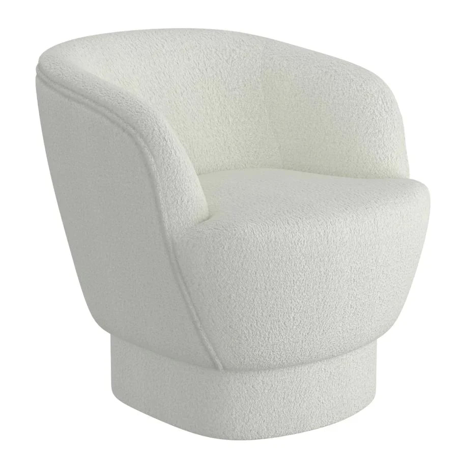 Cuddle Accent Chair in White Boucle - Furniture Depot