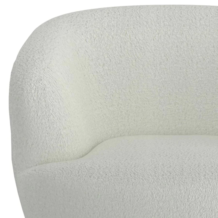 Cuddle Accent Chair in White Boucle - Furniture Depot