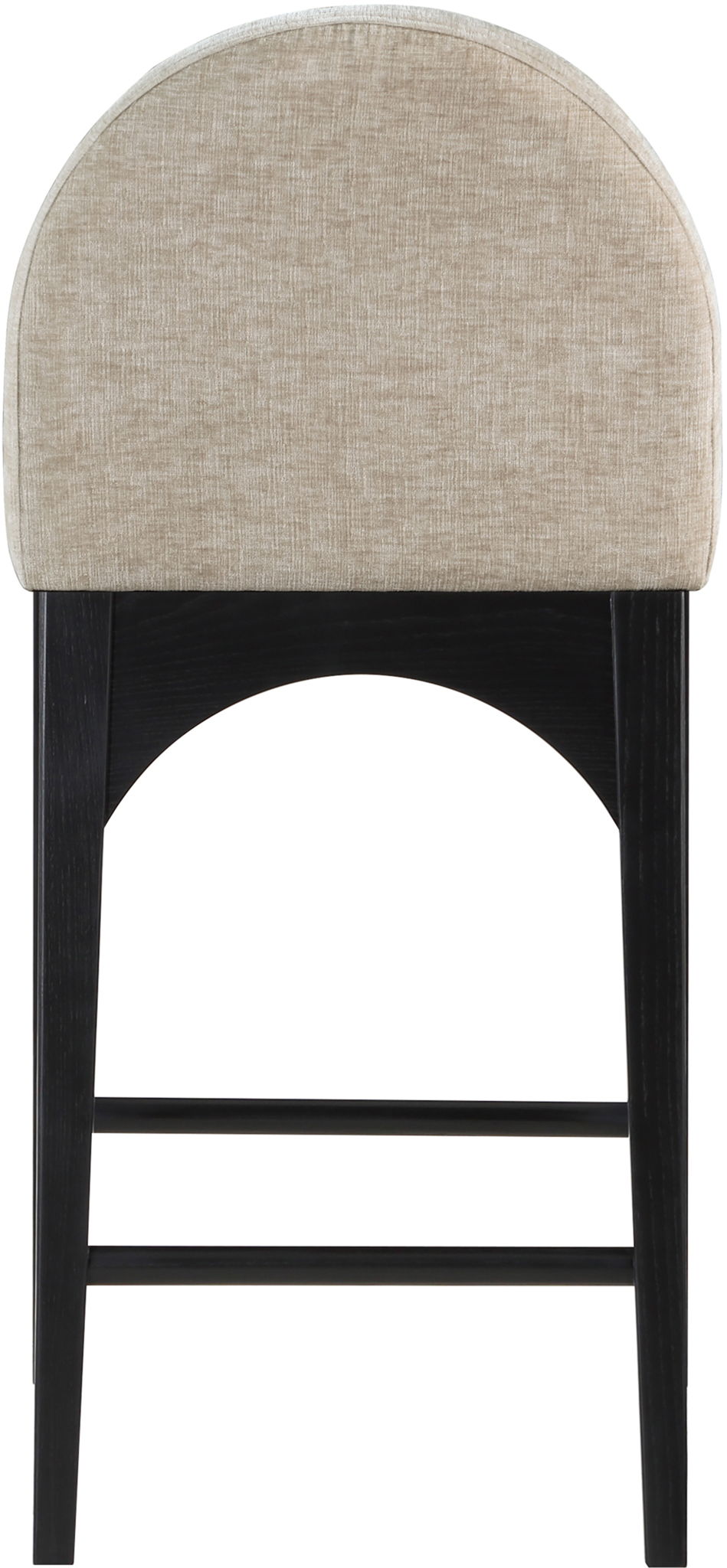 Waldorf - Chenille Stool With Black Legs