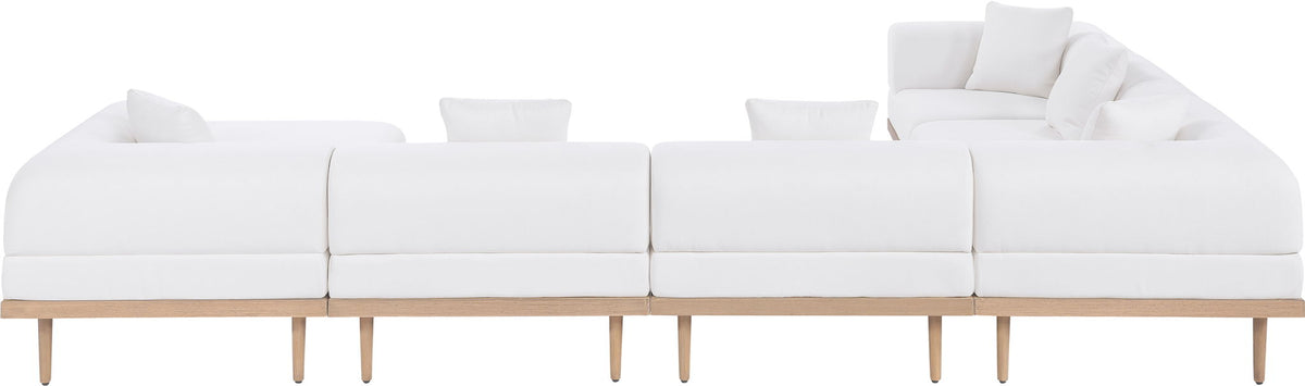 Laguna - 7 Piece Resilient Water Resistant Fabric 142" Upholstered Outdoor Patio Modular Sectional