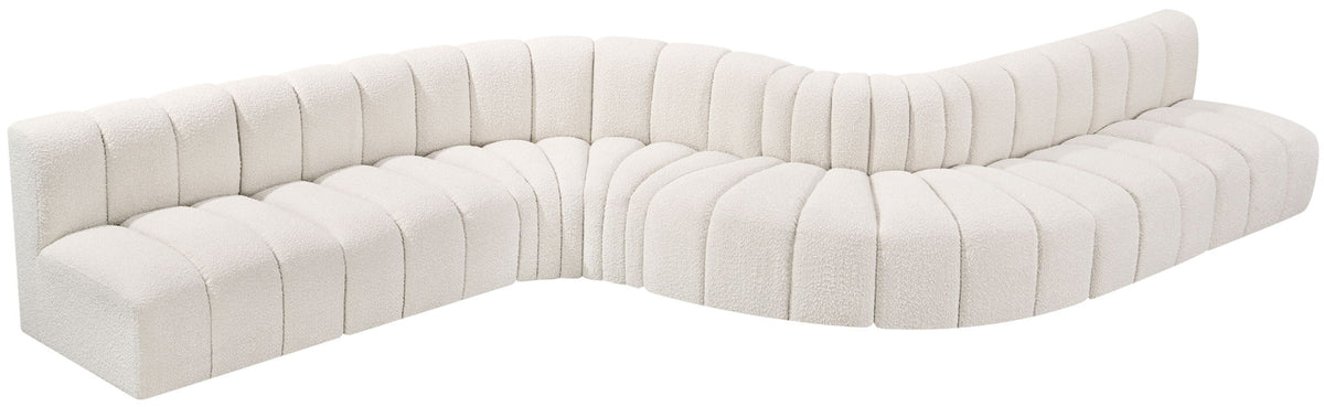 Arc - Boucle Fabric 8 Piece Curved Modular Sofa
