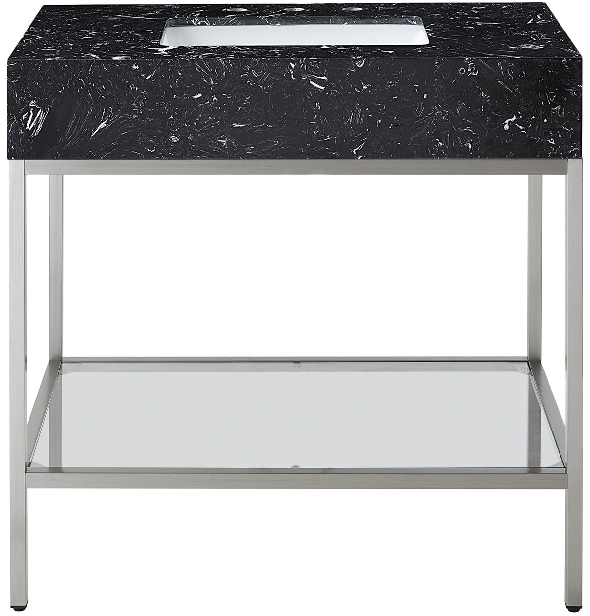 Marmo - Engineered Marble Bathroom Vanity With Chrome Base