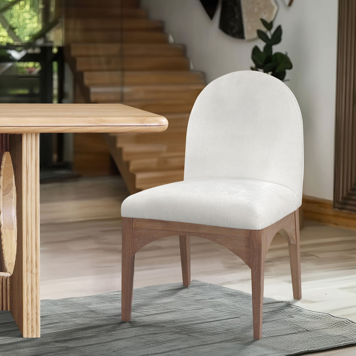 Waldorf - Chenille Dining Side Chair With Natural Legs