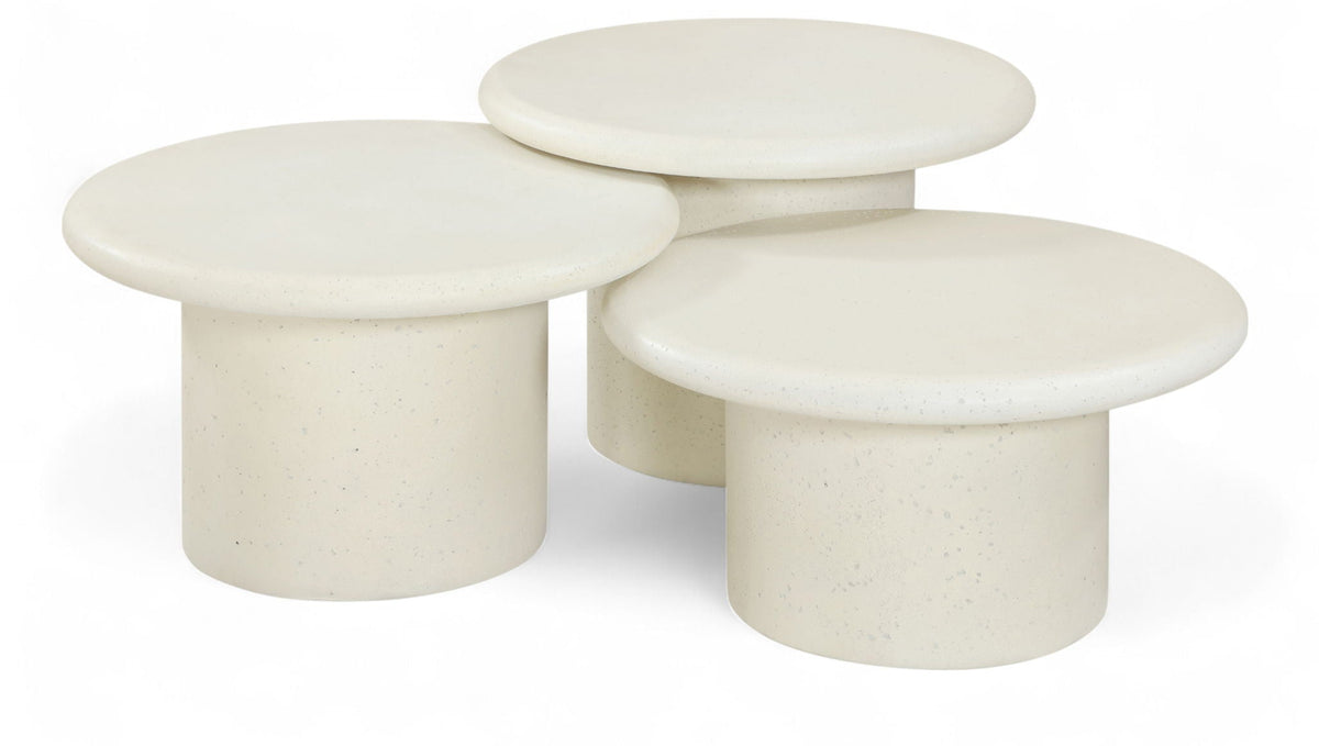 Emara - 3 Piece Concrete And Fiberglass Indoor / Outdoor Coffee Table