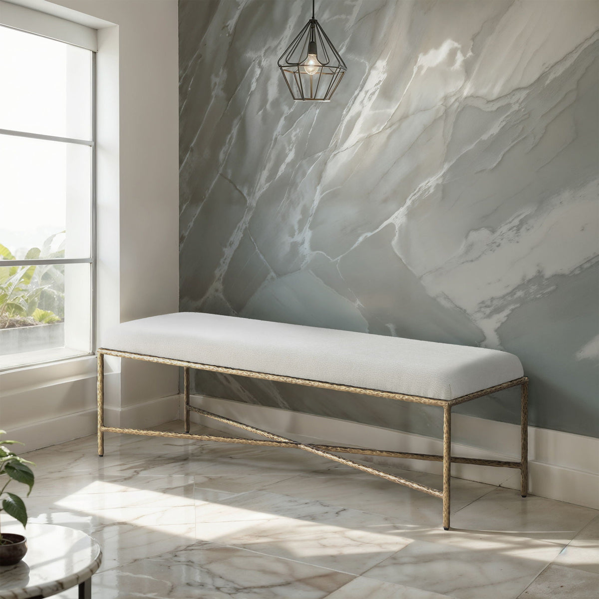 Valley - Bench With Gold Frame