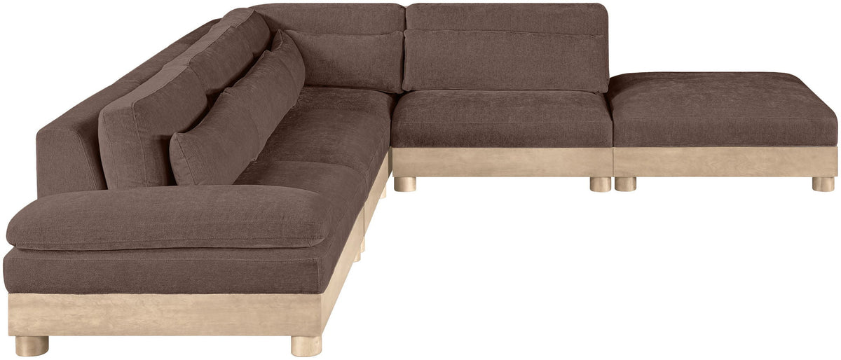 Turin - Chenille Fabric Upholstered Modular Sectional - Brown
