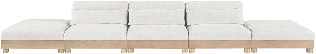 Turin - Chenille Fabric Upholstered Modular Sectional - White