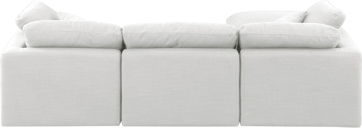 Indulge - Linen 4 Piece Modular Sectional With Chaise - White