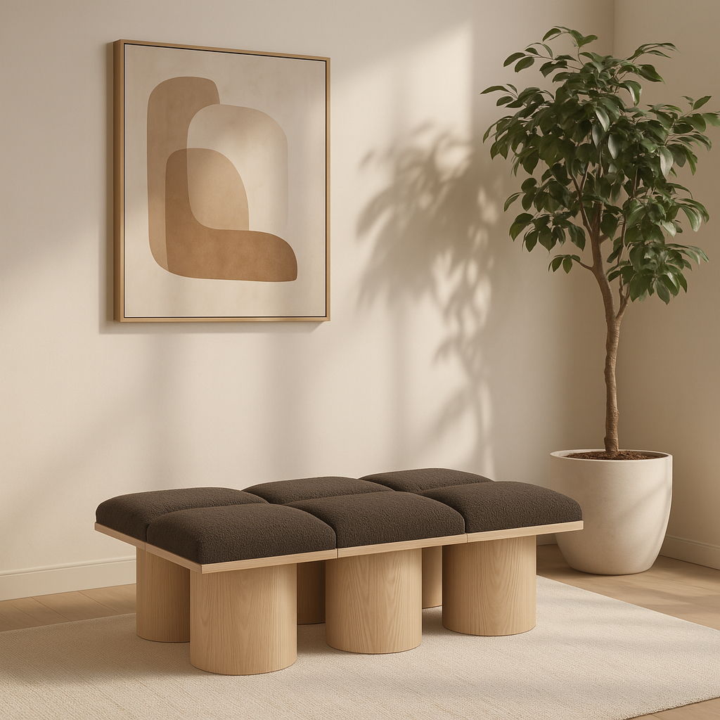 Pavilion - 6 Piece Modular Bench With Natural Base