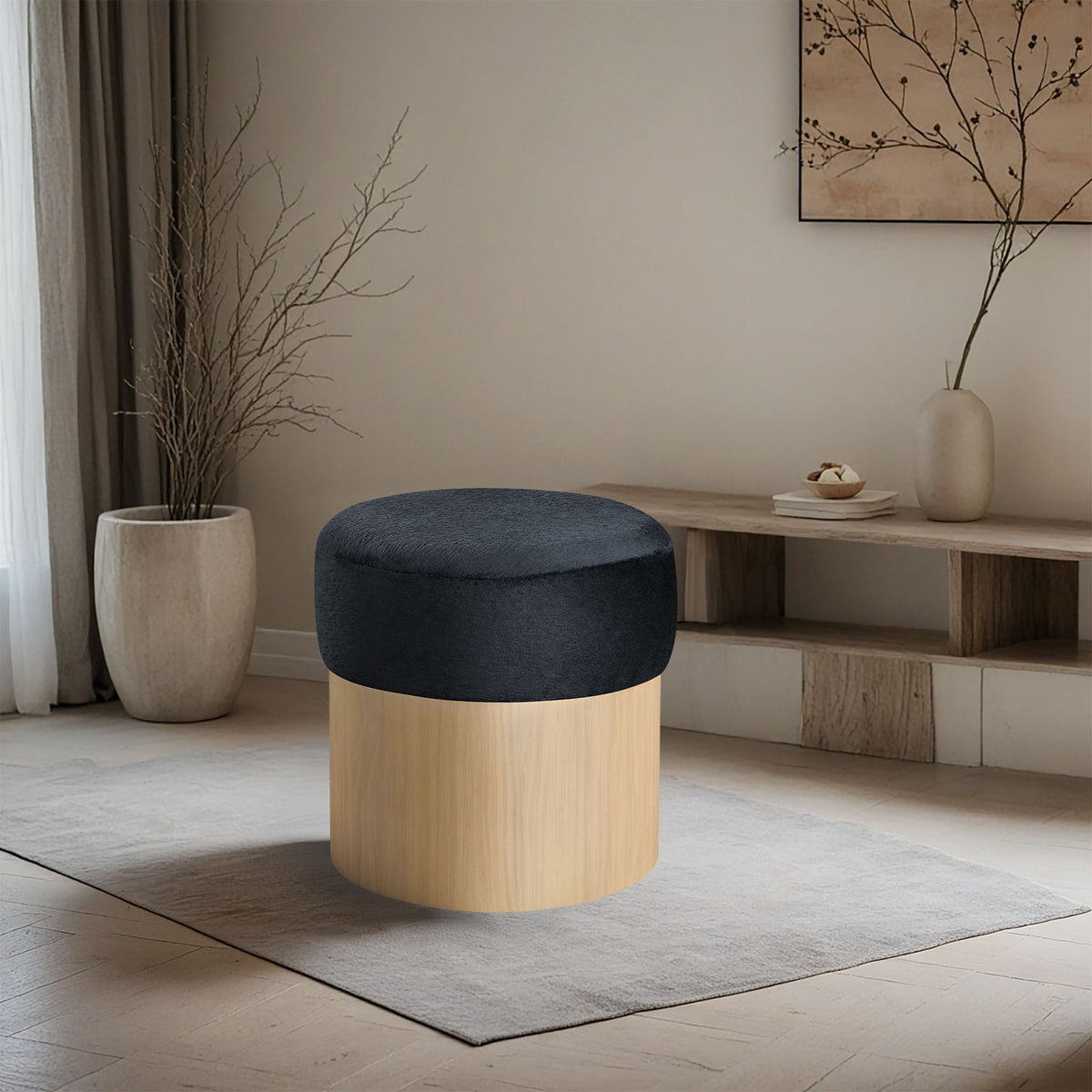 Nimes - Ottoman / Stool With Natural Base