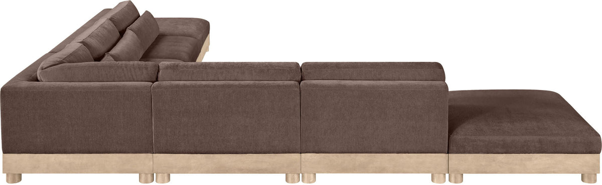 Turin - Chenille Fabric Upholstered Modular Sectional - Brown