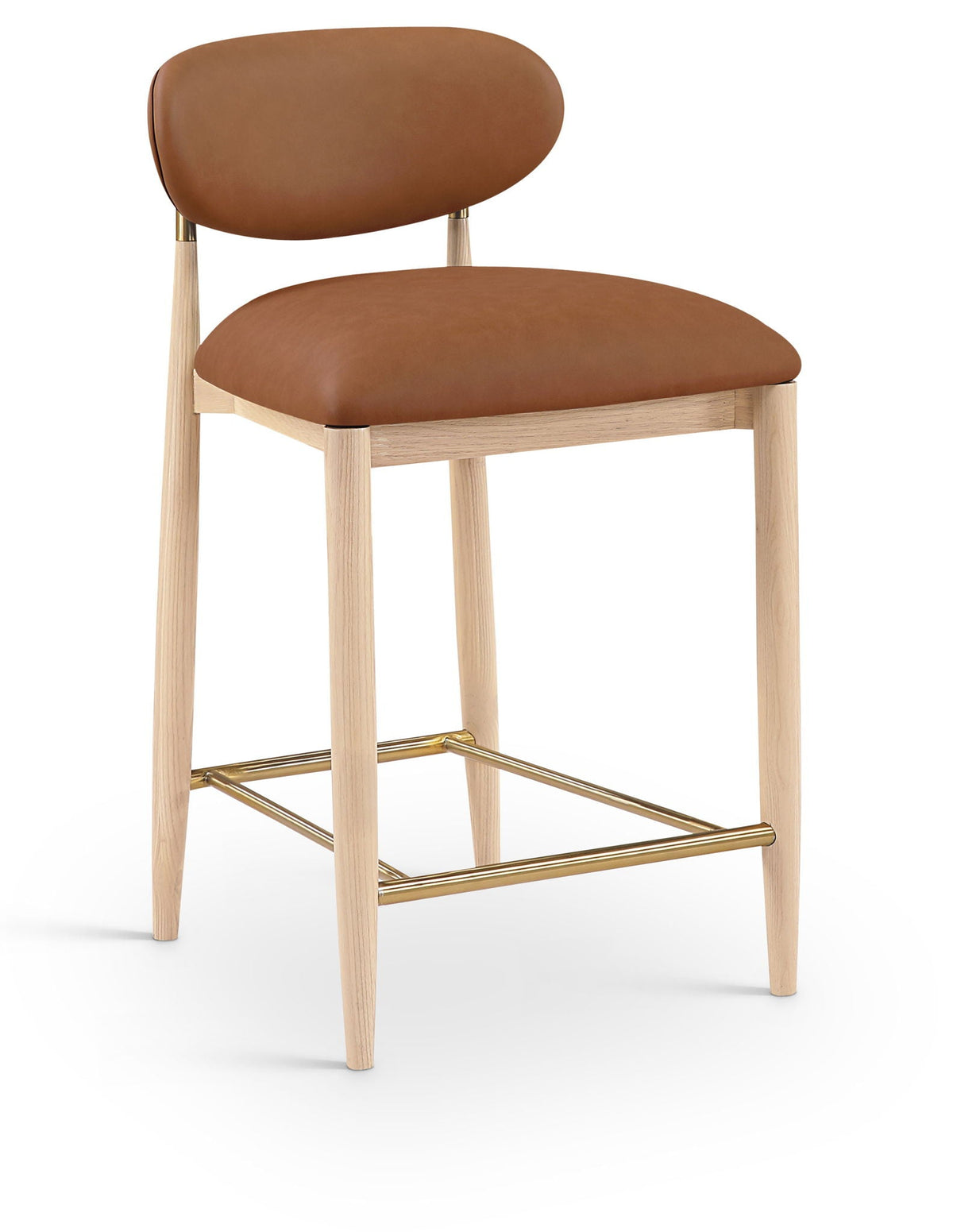 Riccio - Stool - Natural And Gold Frame