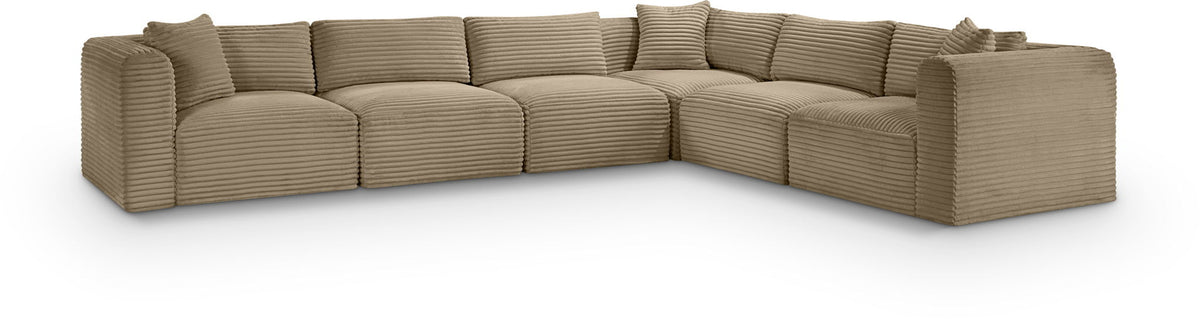 Shaggy - Fabric 6 Piece Modular Corner Sectional