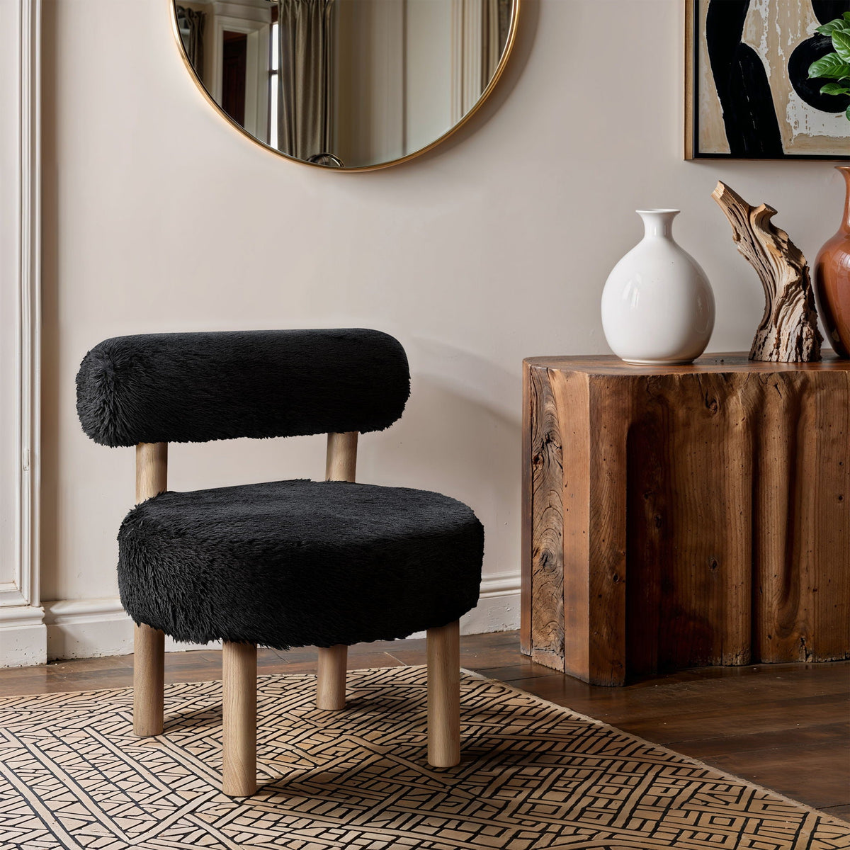 Ambre - Shearling Fabric Accent Chair