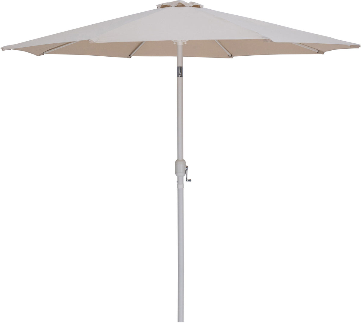 Fiji - Aluminum Patio Umbrella With Round Teak And White Base